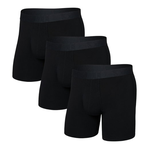 SAXX Boxershorts Droptemp Cooling Cotton Boxer Brief Fly schwarz Herren - 3 Stück